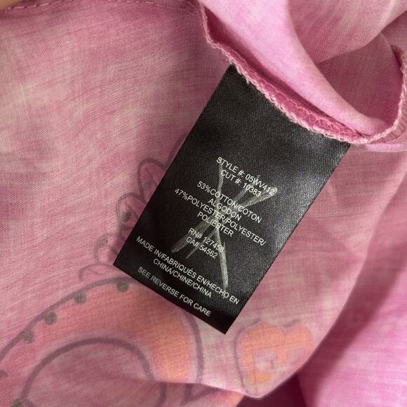 Sinful by Affliction Shirt Womens Small Y2K Angel Heart Wings Top Snap Button Up - Picture 10 of 13